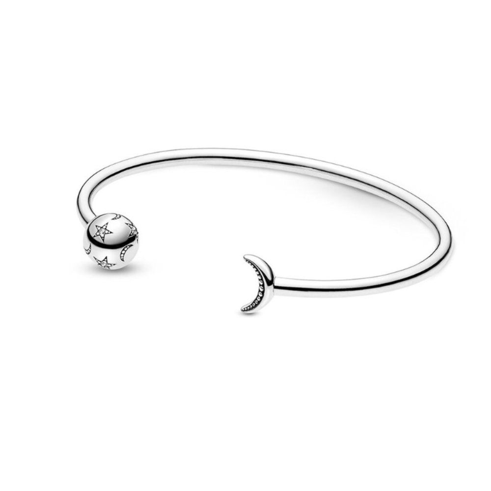 Brand New Pandora Moon and Stars Open Bangle Bracelet